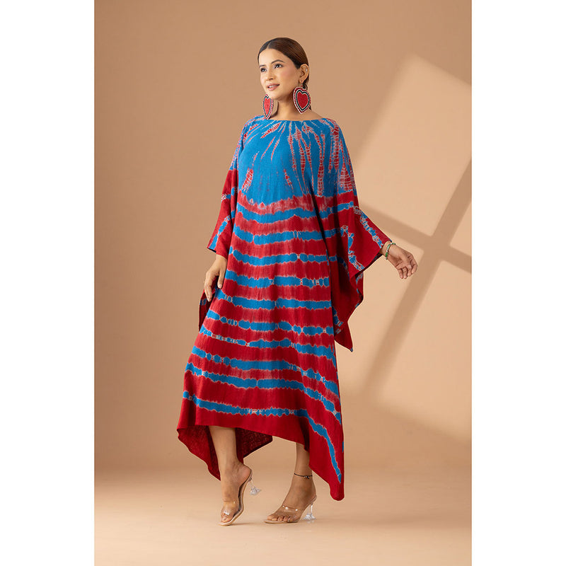 Finethreads by Hina & Nikhat Red Boho Serenity Kimono Dress
