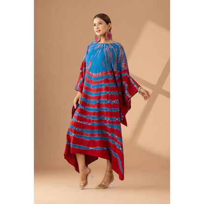 Finethreads by Hina & Nikhat Red Boho Serenity Kimono Dress
