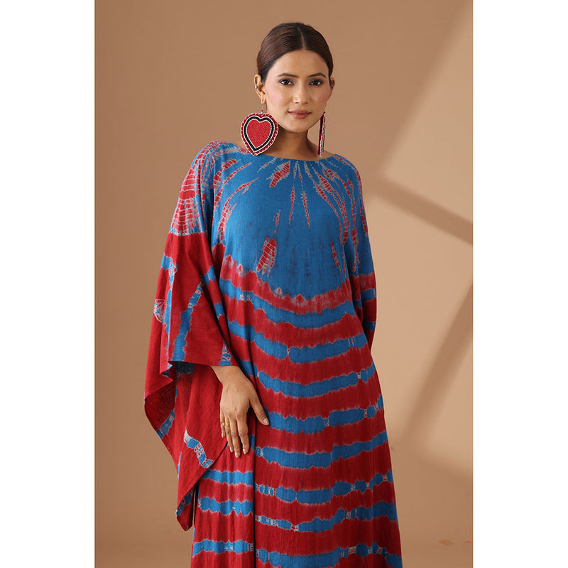 Finethreads by Hina & Nikhat Red Boho Serenity Kimono Dress