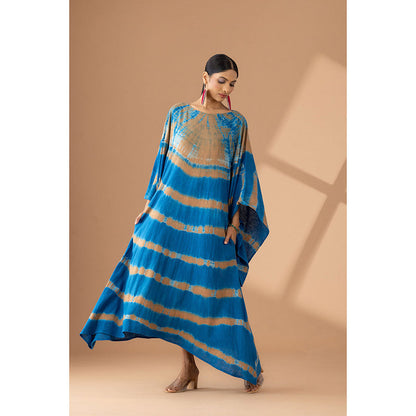 Finethreads by Hina & Nikhat Blue Boho Serenity Kimono Dress
