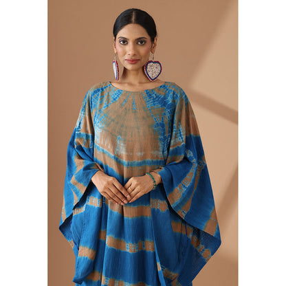 Finethreads by Hina & Nikhat Blue Boho Serenity Kimono Dress