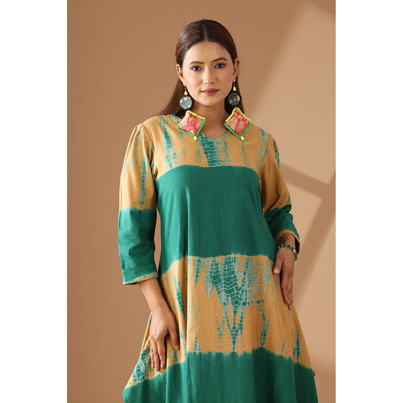 Finethreads by Hina & Nikhat Green Echoes Of Tradition Dress