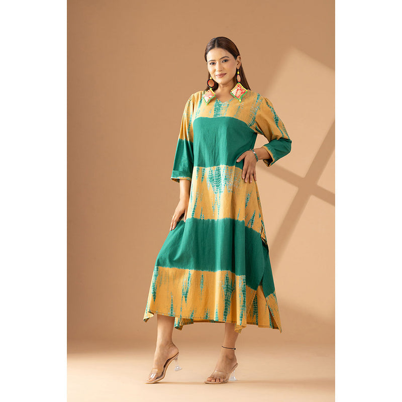 Finethreads by Hina & Nikhat Green Echoes Of Tradition Dress