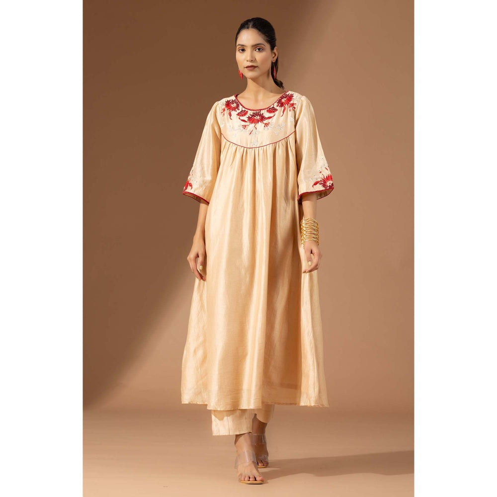 Finethreads by Hina & Nikhat Beige Blooming Co-Ord Set