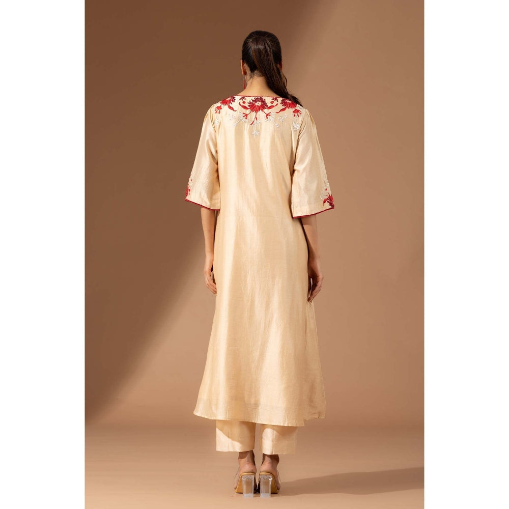 Finethreads by Hina & Nikhat Beige Blooming Co-Ord Set