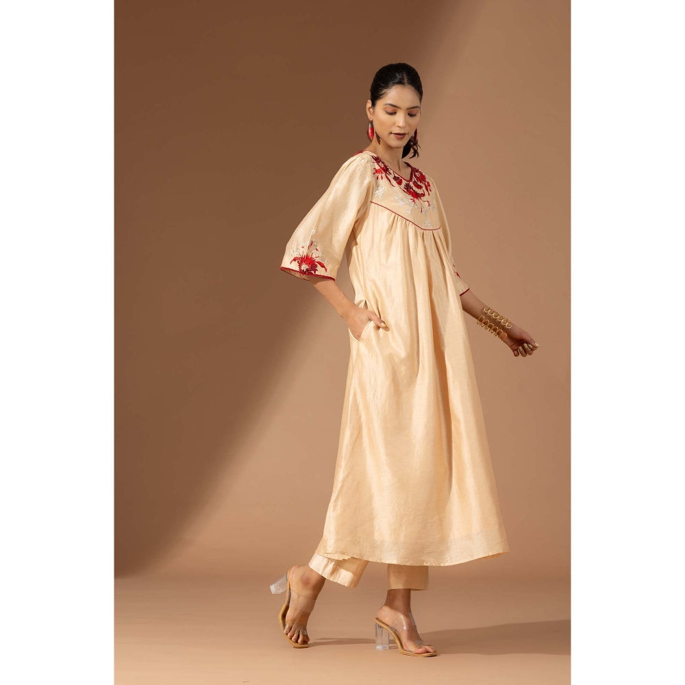 Finethreads by Hina & Nikhat Beige Blooming Co-Ord Set