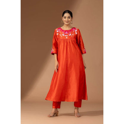 Finethreads by Hina & Nikhat Orange Blooming Co-Ord Set