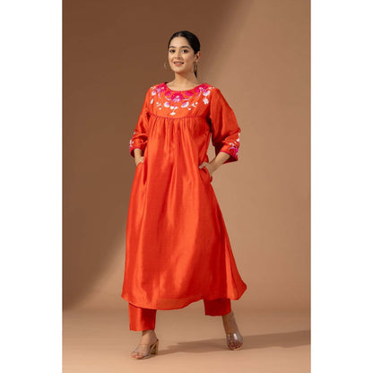 Finethreads by Hina & Nikhat Orange Blooming Co-Ord Set