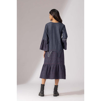 Finethreads by Hina & Nikhat Blue Denim Meadow Dress