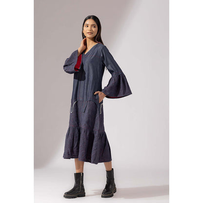 Finethreads by Hina & Nikhat Blue Denim Meadow Dress