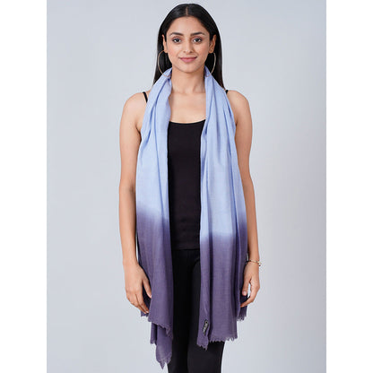 First Resort by Ramola Bachchan Sky Blue And Dark Blue Colour Block Scarf