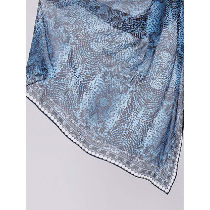 First Resort by Ramola Bachchan Blue Python Print Stole