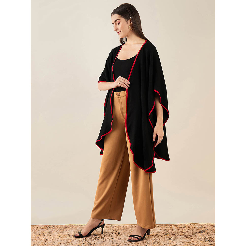 First Resort by Ramola Bachchan Black Cashmere Cape
