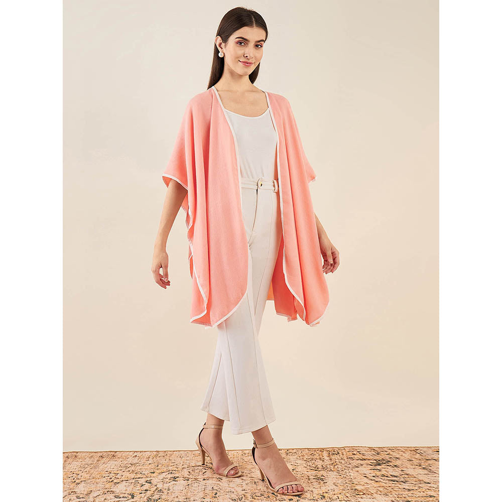 First Resort by Ramola Bachchan Peach Cashmere Cape
