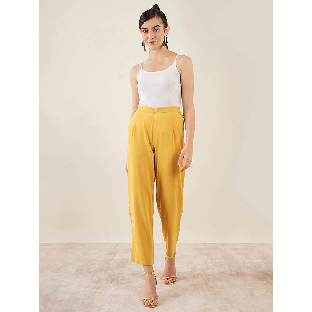 First Resort by Ramola Bachchan Mustard Straight Pant