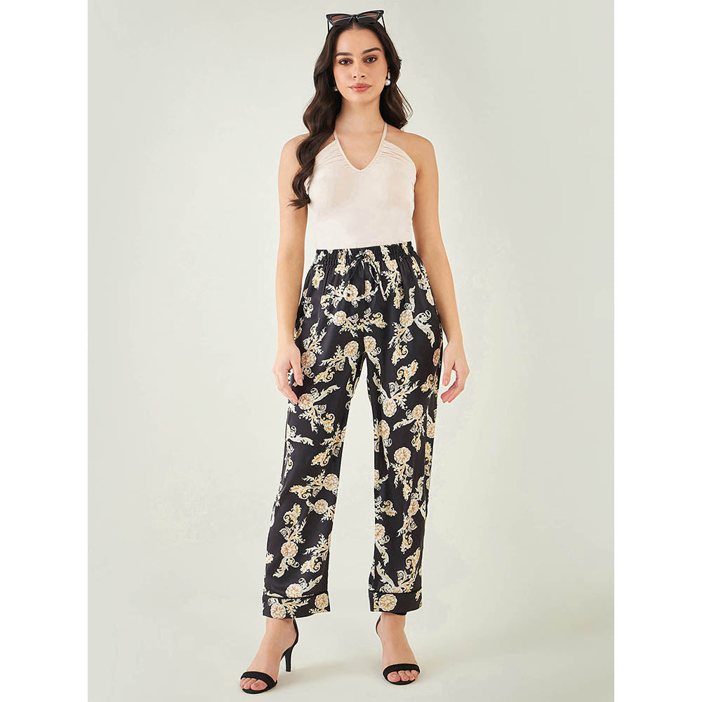 First Resort by Ramola Bachchan Black Baroque Print Pant