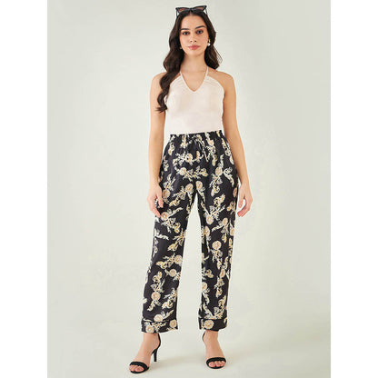 First Resort by Ramola Bachchan Black Baroque Print Pant