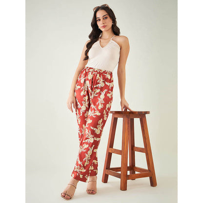 First Resort by Ramola Bachchan Red Baroque Print Pant