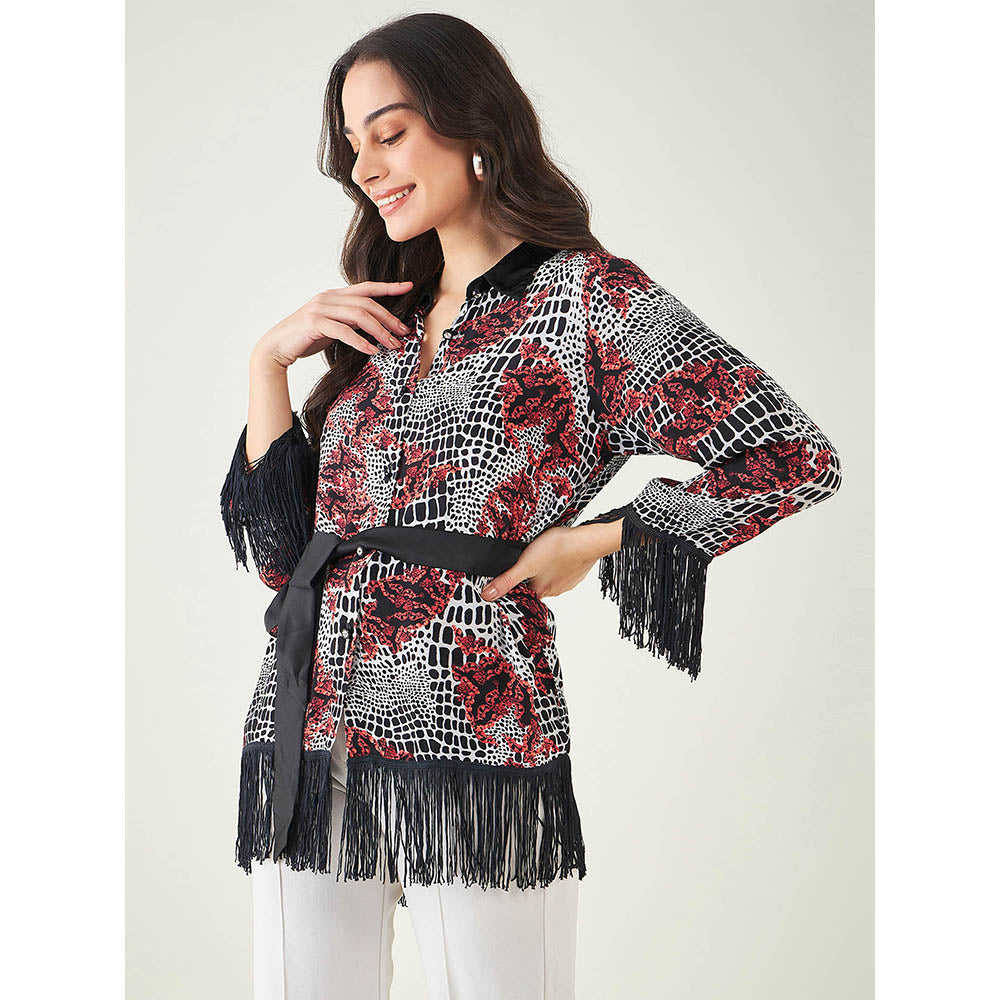 First Resort by Ramola Bachchan Black Baroque Animal Print Shirt (Set of 2)