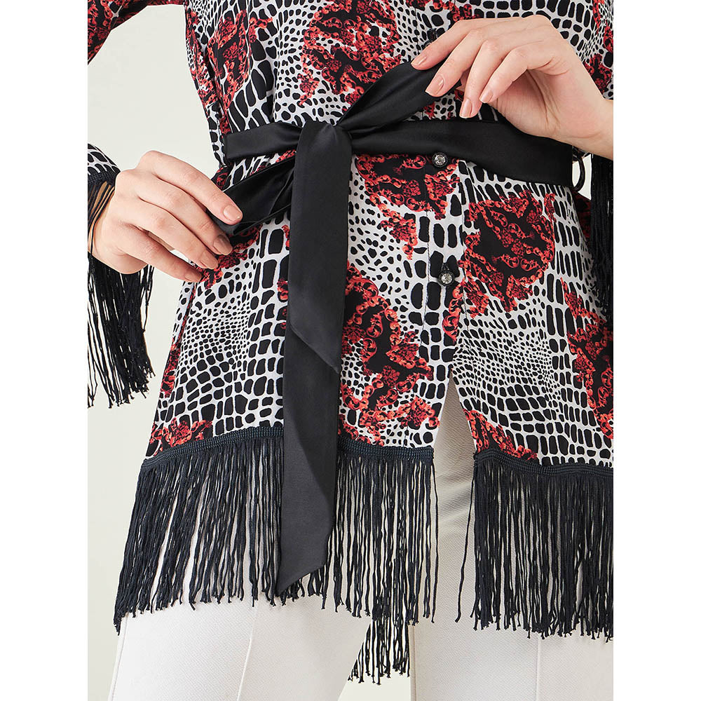 First Resort by Ramola Bachchan Black Baroque Animal Print Shirt (Set of 2)