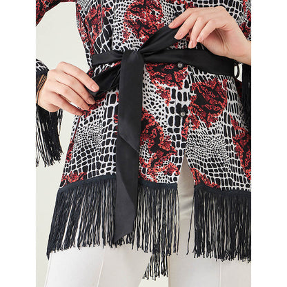 First Resort by Ramola Bachchan Black Baroque Animal Print Shirt (Set of 2)