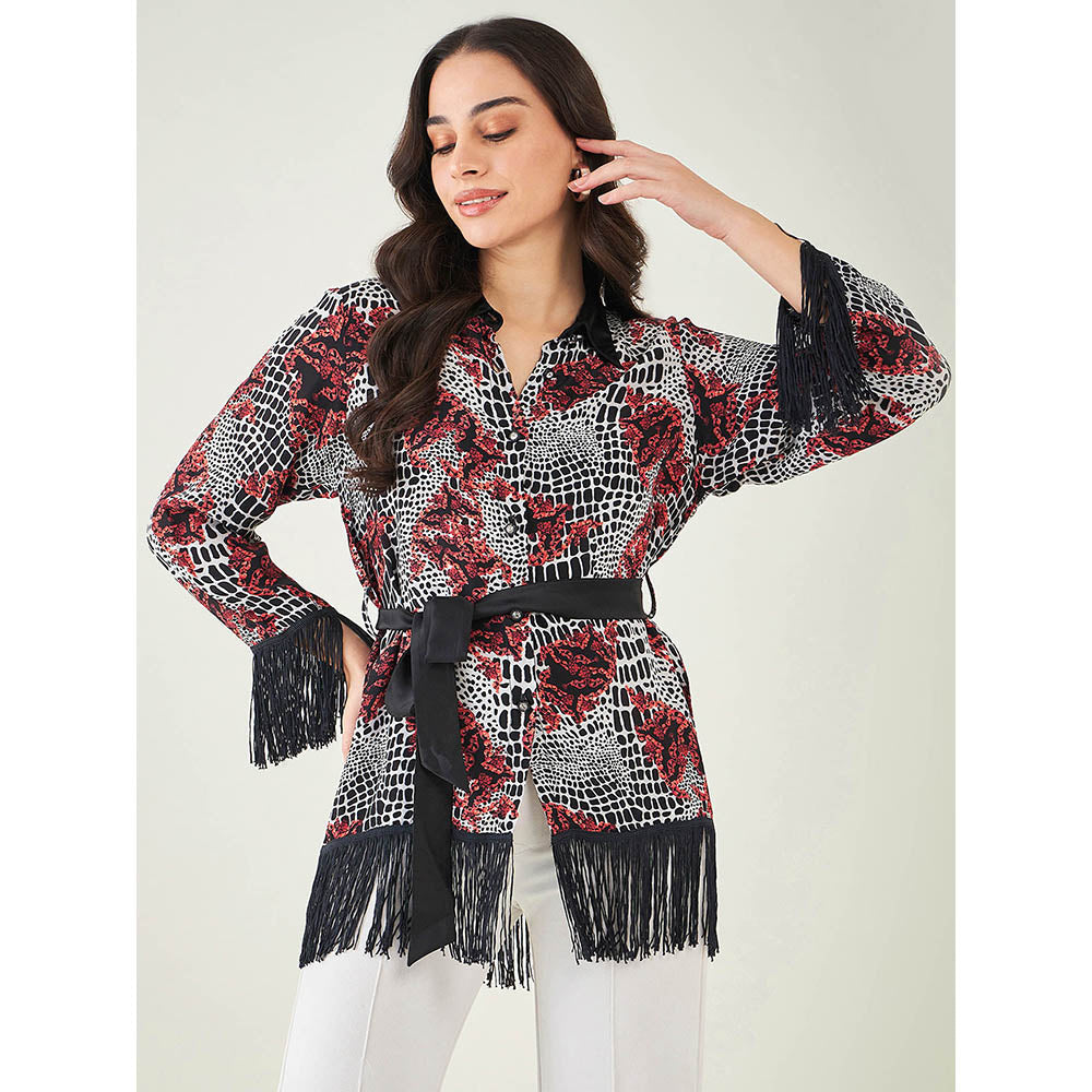 First Resort by Ramola Bachchan Black Baroque Animal Print Shirt (Set of 2)