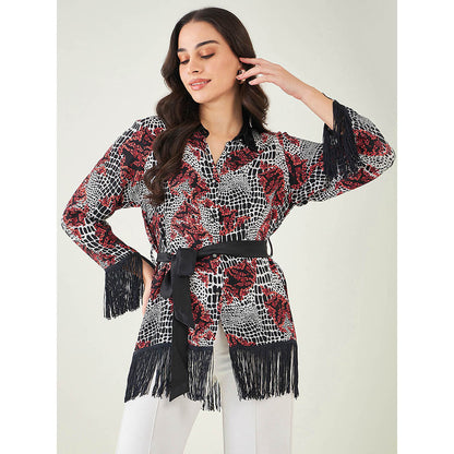 First Resort by Ramola Bachchan Black Baroque Animal Print Shirt (Set of 2)