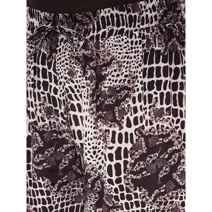 First Resort by Ramola Bachchan Black and White Baroque Animal Print Pant