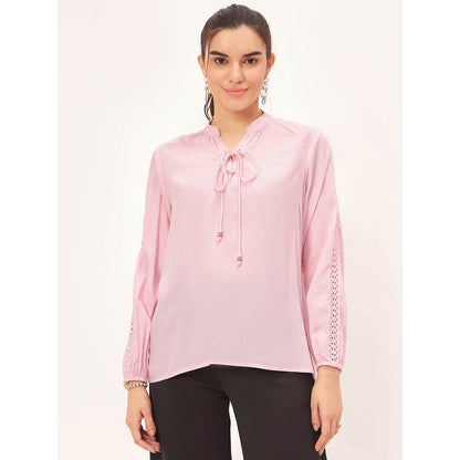 First Resort by Ramola Bachchan Pink Blouson Top