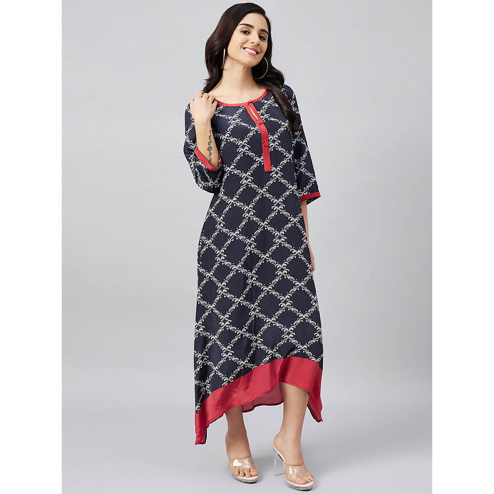 First Resort by Ramola Bachchan Baroque Print Midi Dress