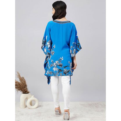First Resort by Ramola Bachchan Azure Floral Kaftan Top