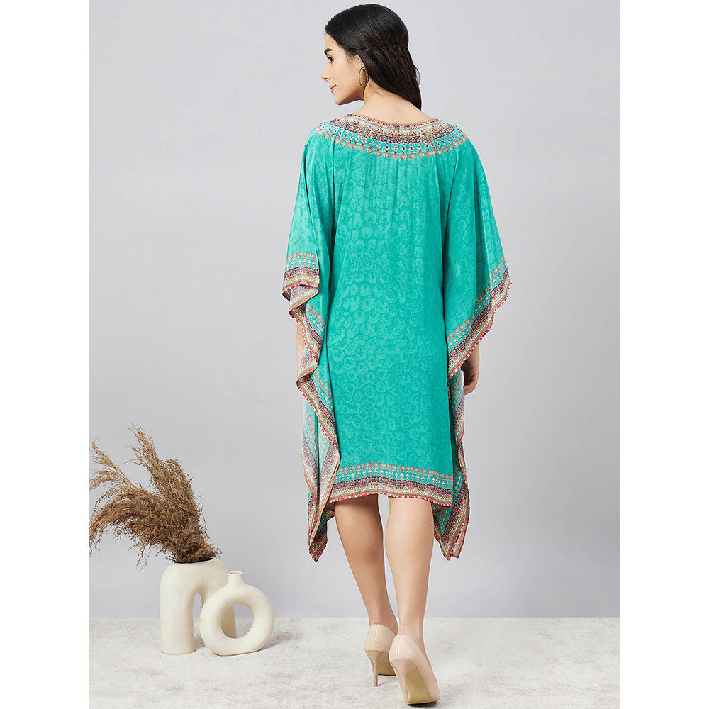 First Resort by Ramola Bachchan Green Pearl Kaftan Dress