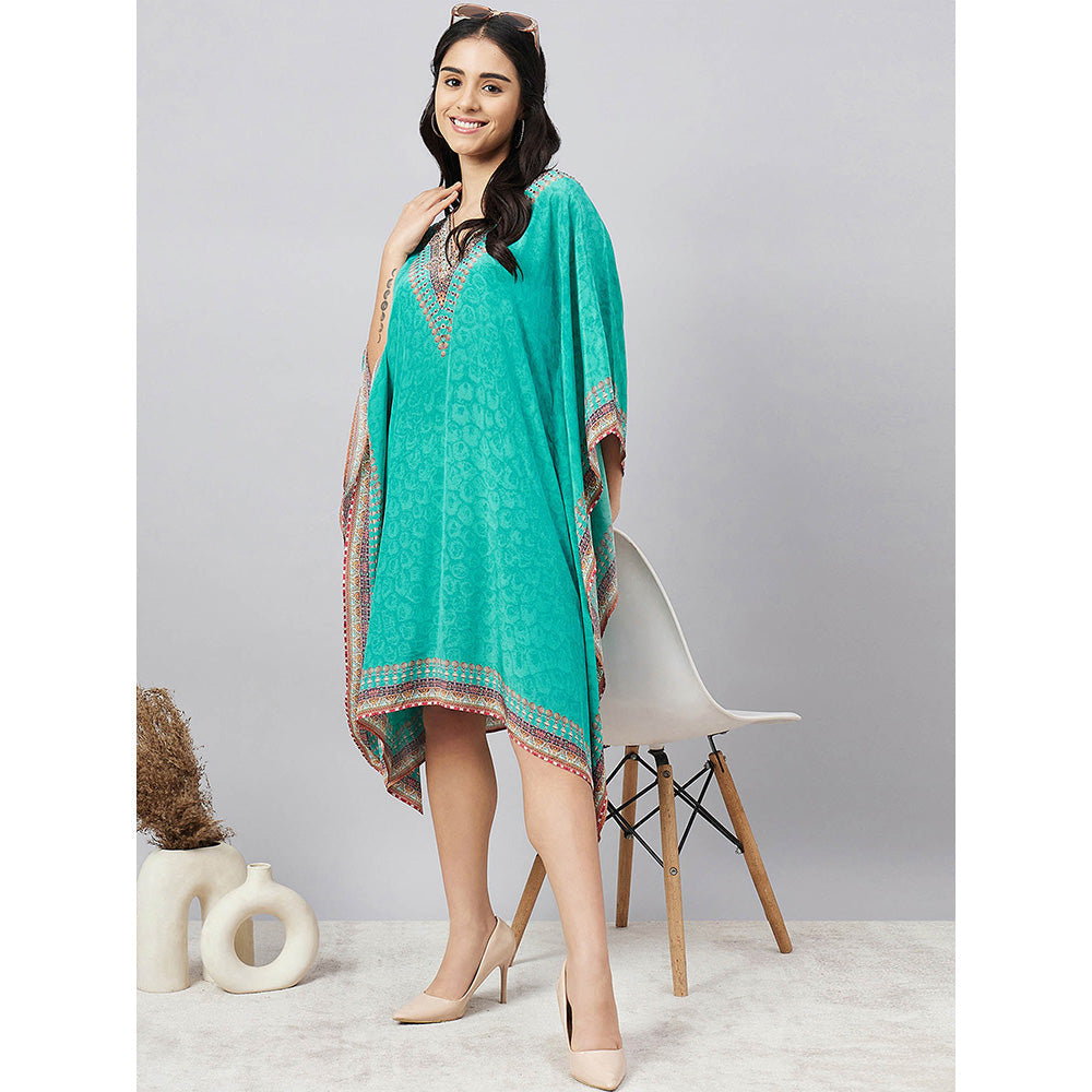 First Resort by Ramola Bachchan Green Pearl Kaftan Dress