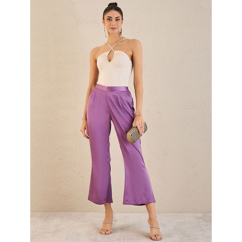 First Resort by Ramola Bachchan Lilac Semi-Formal Embellished Satin Tunic & Pant (Set of 2)
