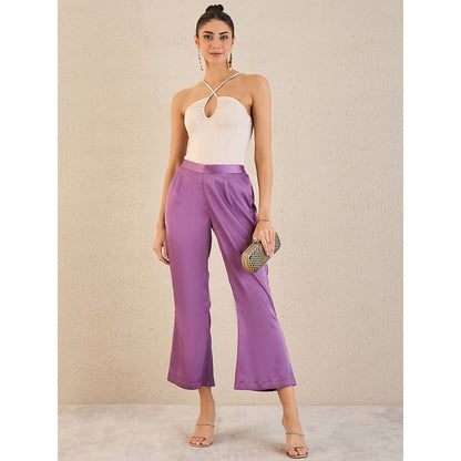 First Resort by Ramola Bachchan Lilac Semi-Formal Embellished Satin Tunic & Pant (Set of 2)