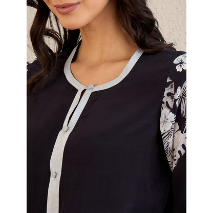 First Resort by Ramola Bachchan Blue Floral Printed Slimline Kaftan Dress