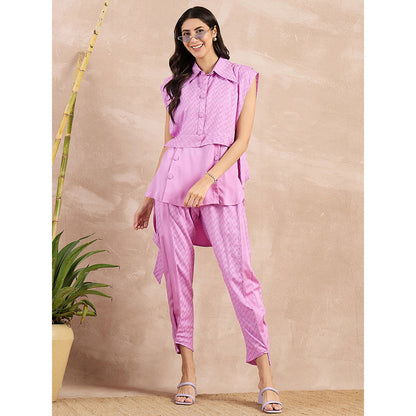 First Resort by Ramola Bachchan Purple Sleeveless Bib Cover-Up With Side Straps Overlay