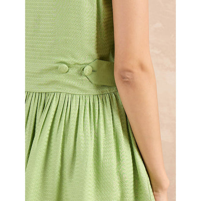 First Resort by Ramola Bachchan Pastel Green Peplum Top with Straight Pant (Set of 2)