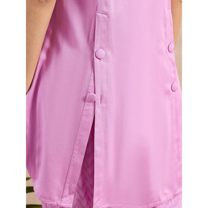First Resort by Ramola Bachchan Purple High-Low Sleeveless Top with Pant (Set of 2)