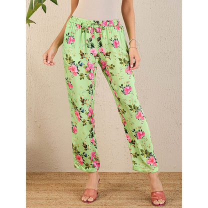 First Resort by Ramola Bachchan Green And Pink Garden Print Sleeveless Co-Ord (Set of 2)