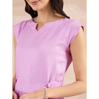 First Resort by Ramola Bachchan Purple Herringbone Peplum Top