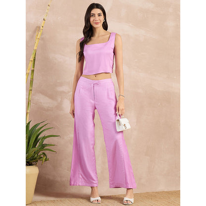 First Resort by Ramola Bachchan Purple Buttoned Camisole Crop Top