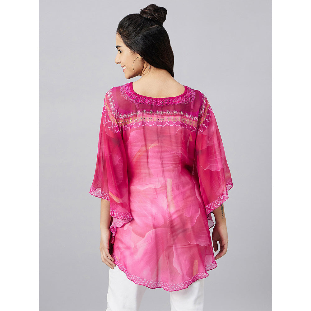 First Resort by Ramola Bachchan Pink Floral Kaftan