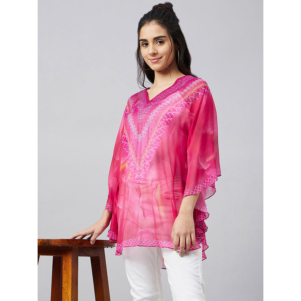 First Resort by Ramola Bachchan Pink Floral Kaftan