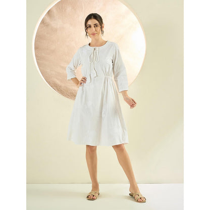 First Resort by Ramola Bachchan White Cross Stitch Dress