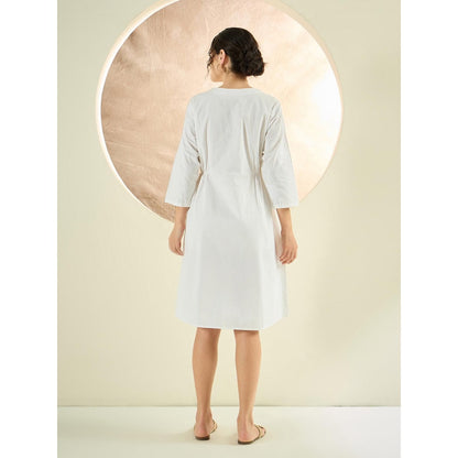 First Resort by Ramola Bachchan White Cross Stitch Dress
