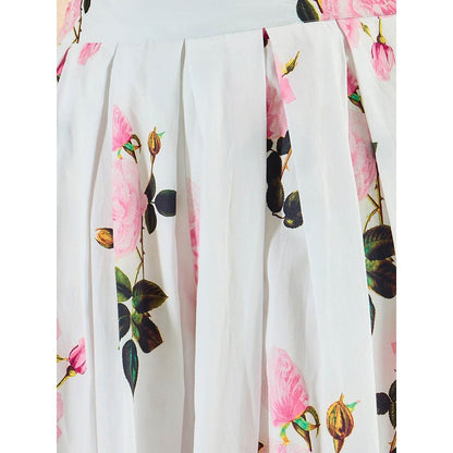 First Resort by Ramola Bachchan White And Pink Floral Wide Leg Palazzo