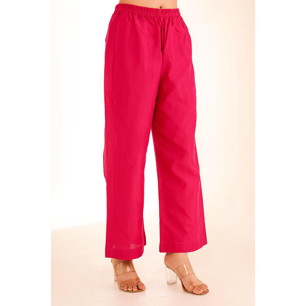Firann By Shaheen Pink Kaftan with Pant (Set of 2)