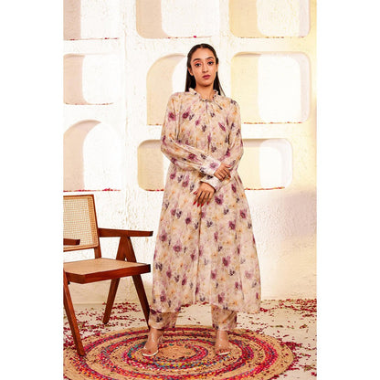Firann By Shaheen Beige Kurta with Pant (Set of 2)