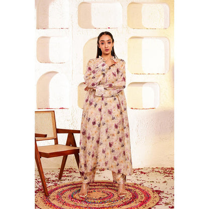 Firann By Shaheen Beige Kurta with Pant (Set of 2)